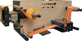 Daco DT250 table top slitter rewinder for the efficient slitting and rewinding of labels